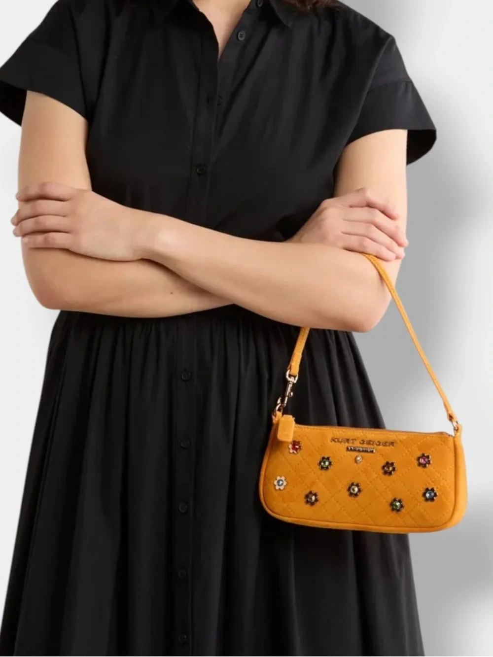 Kurt Geiger 🪢NWT Highgate Small Suede Wristlet Shoulder Bag - Picture 4 of 7